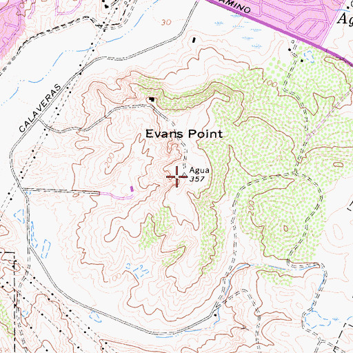 Topographic Map of Evans Point, CA