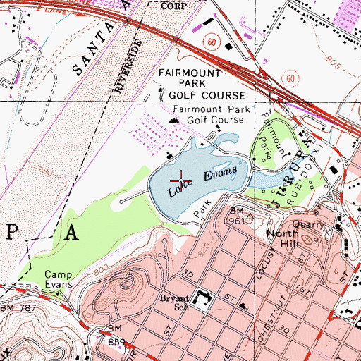 Topographic Map of Lake Evans, CA