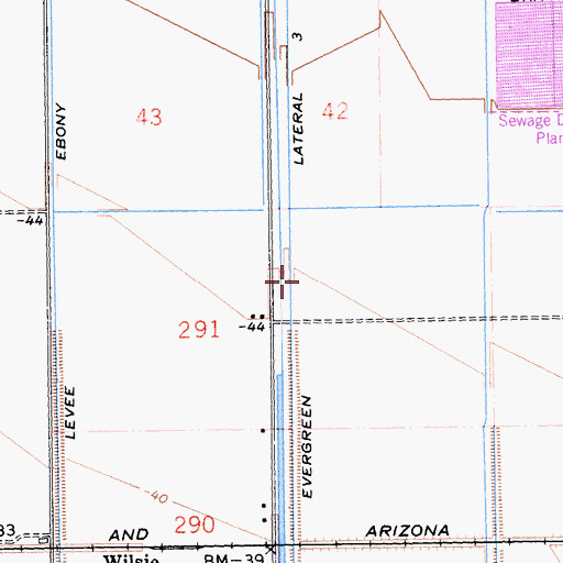 Topographic Map of Evergreen Lateral Three, CA