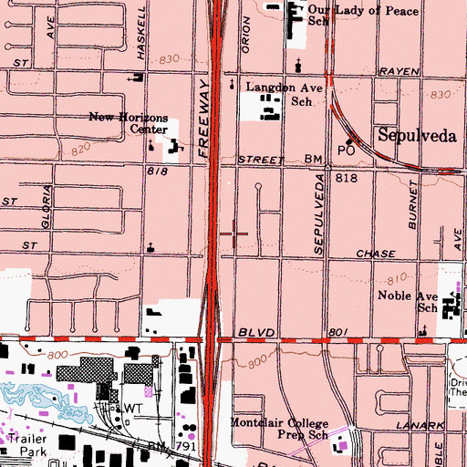 Topographic Map of Ex Mission De San Fernando, CA