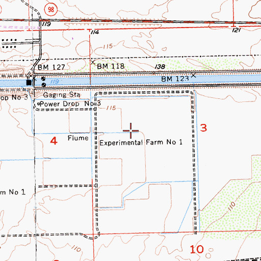 Topographic Map of Experimental Farm Number One, CA