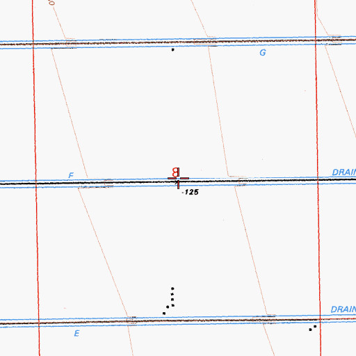 Topographic Map of F Drain, CA