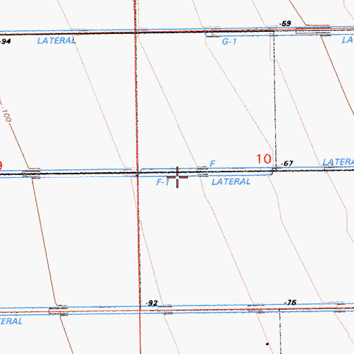Topographic Map of F-I Lateral, CA