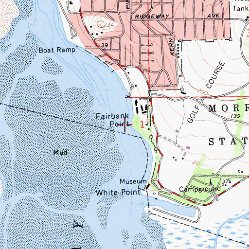 Topographic Map of Fairbank Point, CA