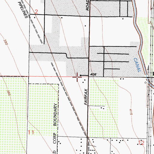 Topographic Map of Fairfax Elementary School, CA