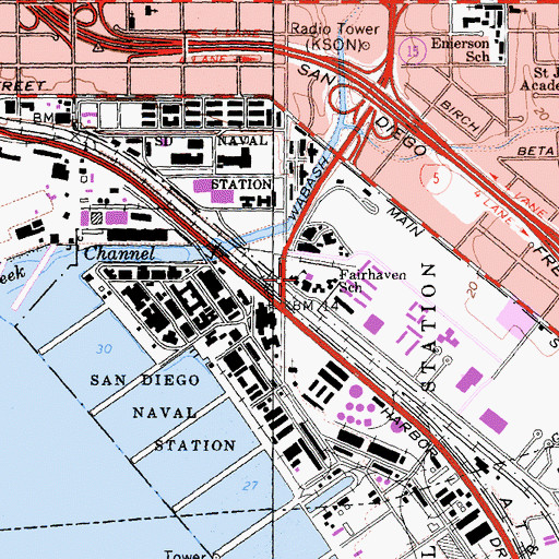 Topographic Map of Fairhaven School, CA