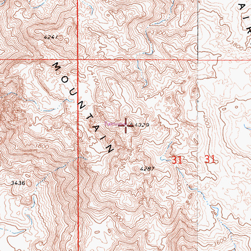 Topographic Map of Fairview Mountain, CA
