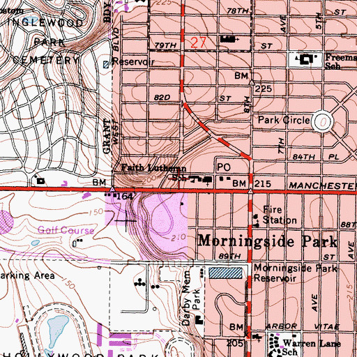 Topographic Map of Faith Lutheran School, CA