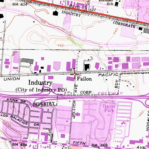 Topographic Map of Fallon, CA