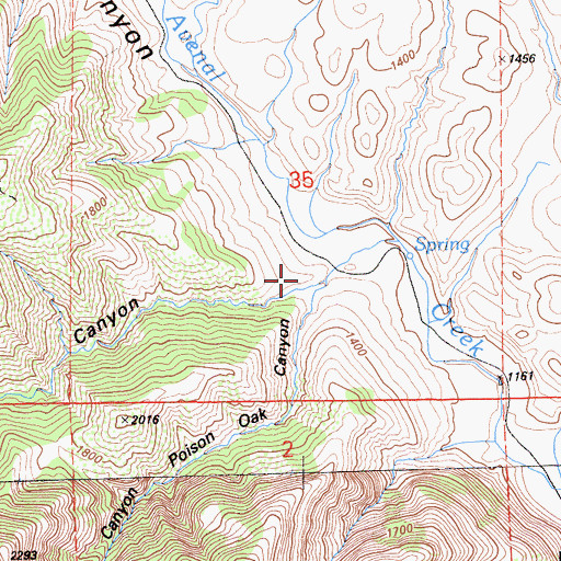Topographic Map of Falls Canyon, CA