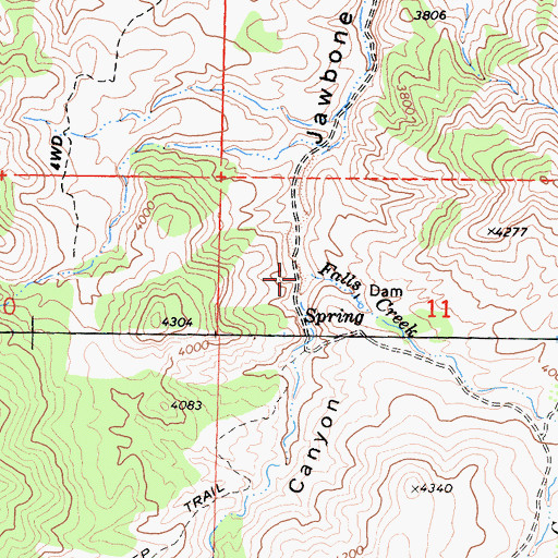 Topographic Map of Falls Creek, CA