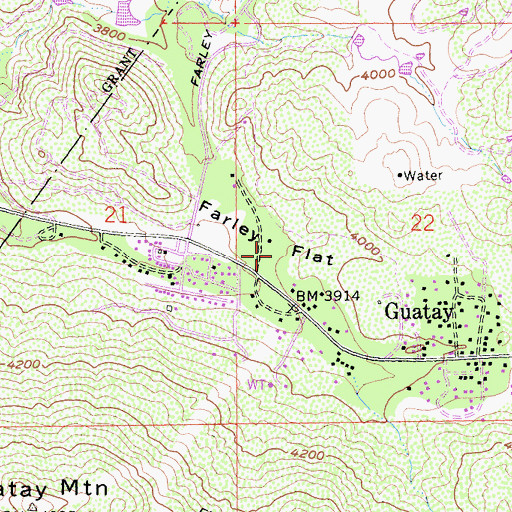 Topographic Map of Farley Flat, CA