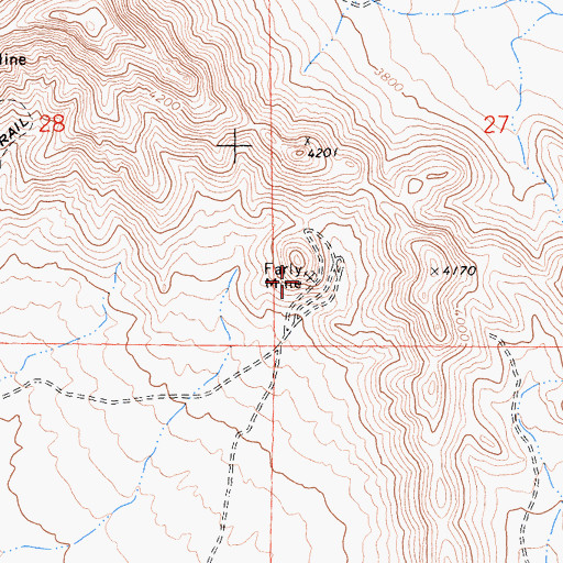 Topographic Map of Farly Mine, CA
