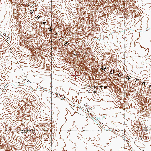 Topographic Map of Frenchman Mine, AZ