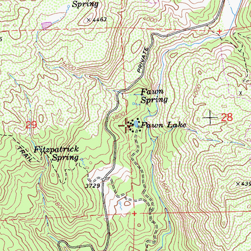 Topographic Map of Fawn Lake, CA