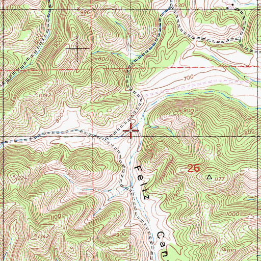 Topographic Map of Feliz Canyon, CA
