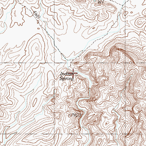 Topographic Map of Indian Spring, AZ
