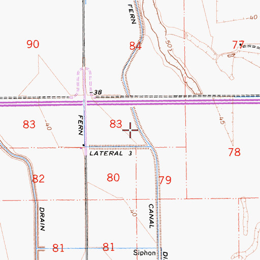 Topographic Map of Fern Canal, CA