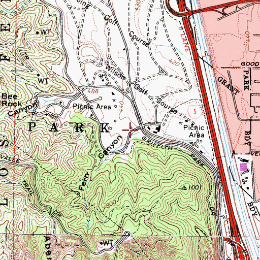 Topographic Map of Fern Canyon, CA