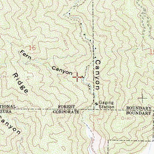 Topographic Map of Fern Canyon, CA
