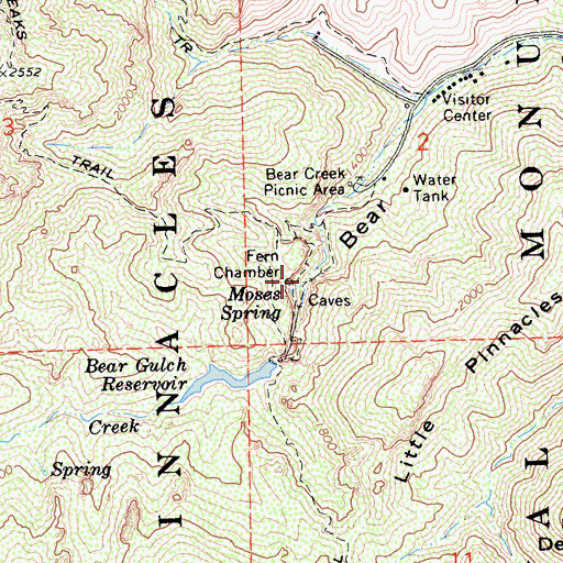 Topographic Map of Fern Chamber, CA
