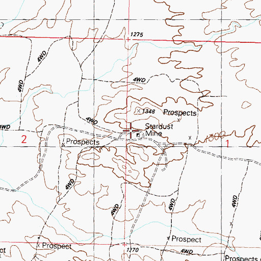 Topographic Map of Stardust Mine, AZ