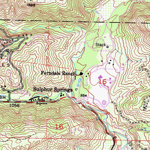 Topographic Map of Ferndale Ranch, CA
