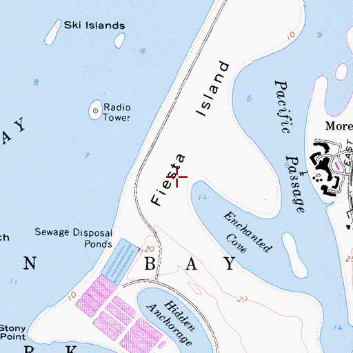 Topographic Map of Fiesta Island, CA