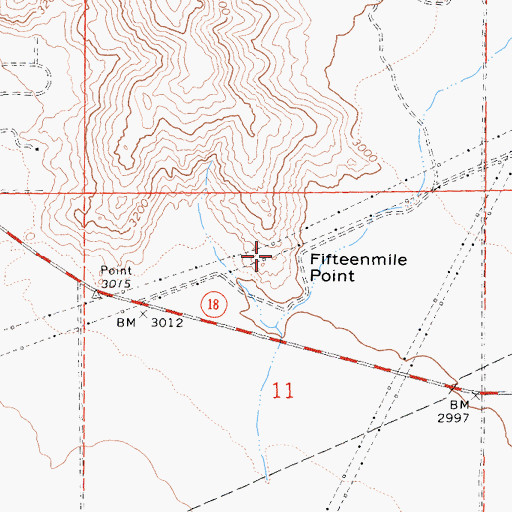 Topographic Map of Fifteenmile Point, CA
