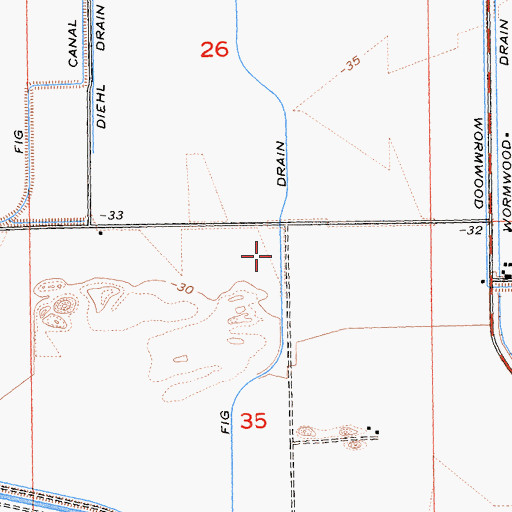 Topographic Map of Fig Drain, CA