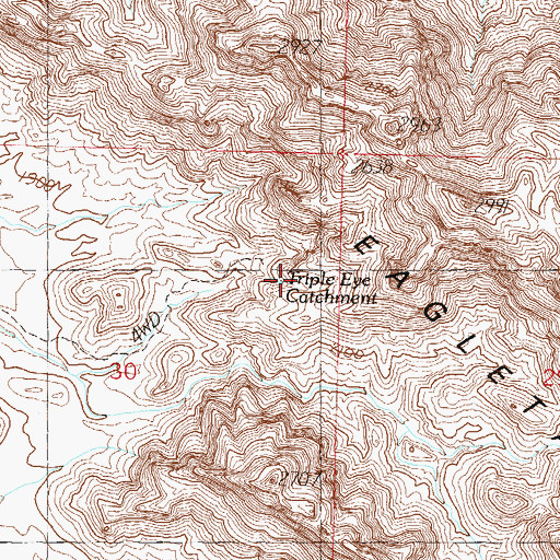 Topographic Map of Triple Eye Catchment, AZ