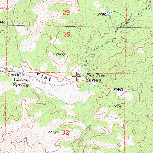 Topographic Map of Fig Tree Spring, CA