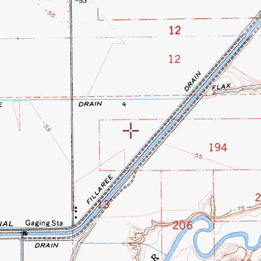 Topographic Map of Fillaree Drain, CA