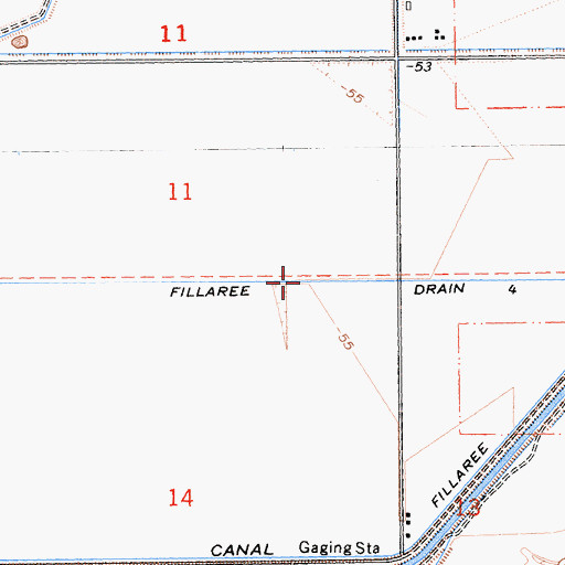 Topographic Map of Fillaree Drain Four, CA
