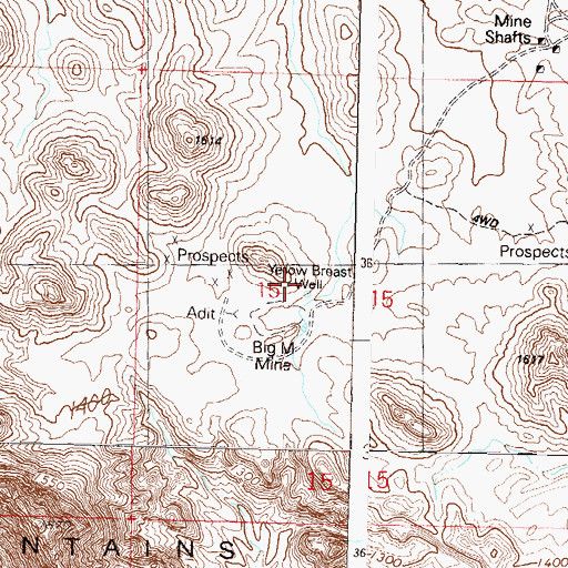 Topographic Map of Yellow Brest Well, AZ