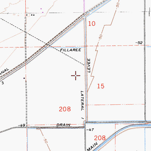 Topographic Map of Fillaree Lateral One, CA