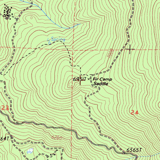 Topographic Map of Fir Camp Saddle, CA