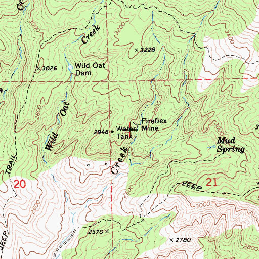 Topographic Map of Fireflex Mine, CA