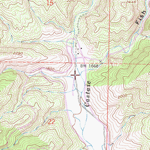 Topographic Map of Fish Canyon, CA