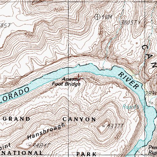 Topographic Map of Anasazi Foot Bridge, AZ