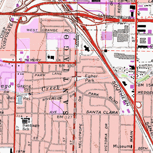 Topographic Map of Fisher Park, CA