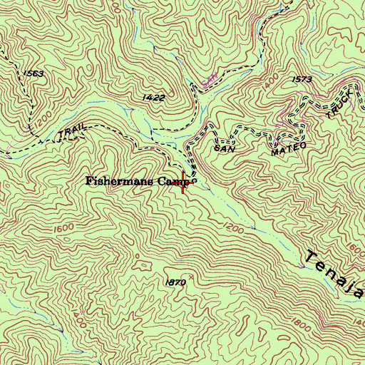 Topographic Map of Fishermans Camp, CA