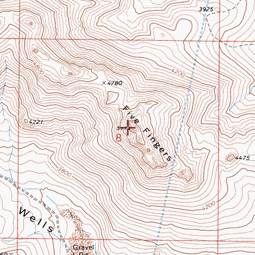 Topographic Map of Five Fingers, CA