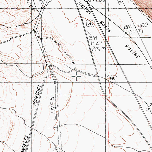 Topographic Map of Fivemile Canyon, CA