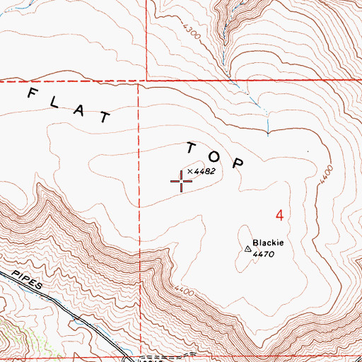 Topographic Map of Flat Top, CA