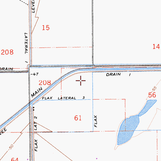 Topographic Map of Flax Drain One, CA