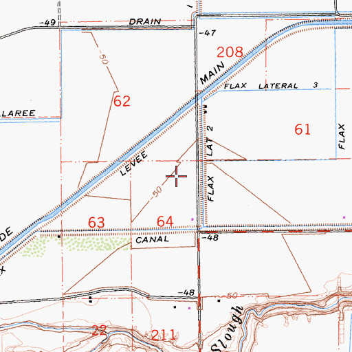 Topographic Map of Flax Lateral Two, CA