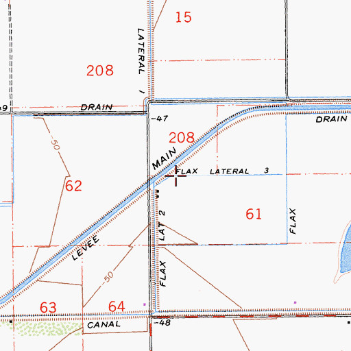 Topographic Map of Flax Lateral Three, CA