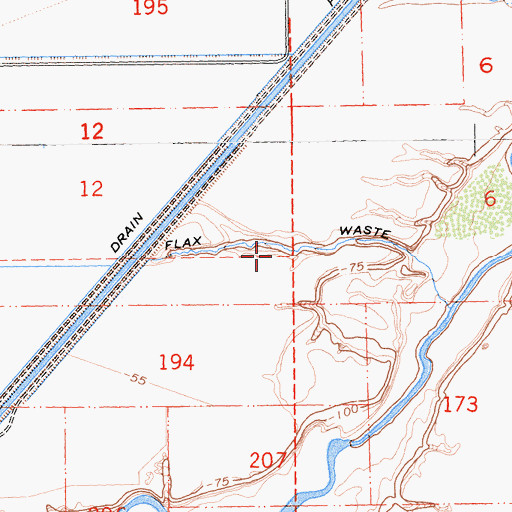 Topographic Map of Flax Waste, CA