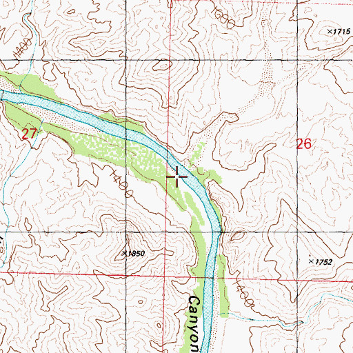 Topographic Map of Hackberry Canyon, AZ